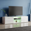 Modern High Gloss 2 Door TV Stand Unit Cabinet Entertainment Lowboard LED Light