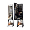 LED Sanding Mirror Jewelry Cabinet Makeup Vanity Armoire Jewelry Organizer Black