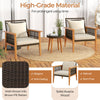 3 Piece Garden Furniture Set Patio Wicker Woven Chair Set with Coffee Table