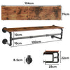 Thicken Metal Pipe Clothes Rack Wooden Clothes Hanger Shelf Holder Garment Rail