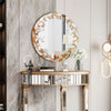 Round Wall Decorating Mirror with Glass Piece Accent Mirror for Home Decor 23.6“