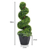 2pcs Large Artificial Spiral Boxwood Topiary Palm Tree Fake Plant Outdoor Decor