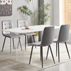 Dining Chairs Set of 4 Velvet Soft Padded Metal Legs Grey Kicthen Home Chair