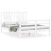 Bed Frame with Headboard White 140x200 Solid Wood Z2N0
