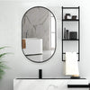 Wall Metal Frame Mirror Bathroom Bedroom Makeup Dressing Oval Pill Shaped Mirror