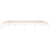 Homgoday Bed Frame White Solid Wood Pine 200x200 , Bedstead Platform Bed M7Q9