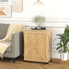 Barn-door Sewing Cabinet Folding Wewing Craft w/5 Lockable Wheels-Natural