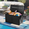 Rattan Texture Storage Container with Wheels & Lockable Lid Black