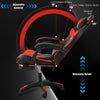 Massage Gaming Chair Leather Racing Office Executive Recliner with Leg Rest Red