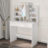Dressing Table Mirror with Lights Stool Makeup Vanity Set Desk Organizer Tnbuowm