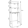3-Tier Washing Machine Shelves Bathroom Over Toilet Storage Rack Organizer White