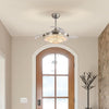 LED Ceiling Fan Light Dimmable Living Room Chandelier Lamp Remote Control 42in