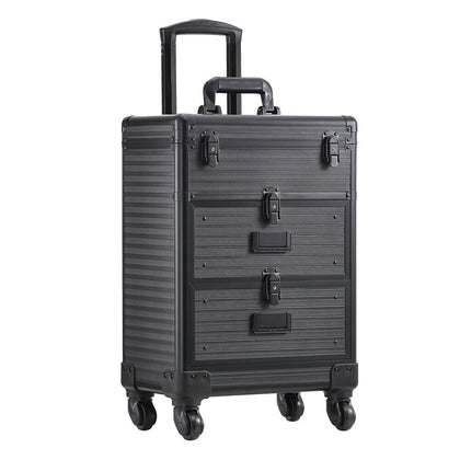 Large Makeup Trolley Case Drawer Wheel Mobile Beauty Hairdressing Vanity Case UK