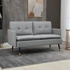2-Seater Fabric Sofa Button Tufted Loveseat Couch Cushions for Living Room Grey