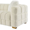 Teddy Fleece Fabric 3 Seater Sofa Loveseat Couch with 2 Pillow