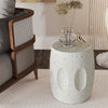 Outdoor Lightweight Concrete Finish Accent Side Table Drum Sofa Corner Table Dec