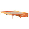 Bed Frame with Drawers Wax Brown 140x190 Solid Wood Pine F7S9