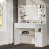 Dressing Table with Mirror and 10 LED Lights Makeup Vanity Table with 5 Shelves