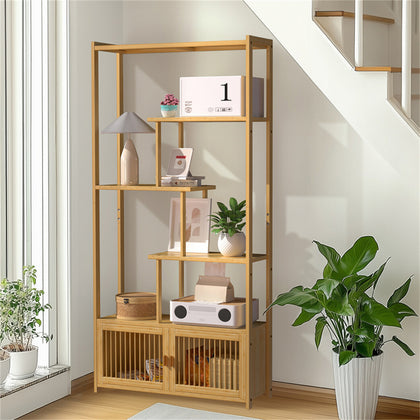 5 Tier Bookcase Wood Bookshelf Home Office Display Storage Unit Cupboard Cabinet