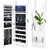 Mirrored Jewelry Storage Cabinet Lockable Wall Mounted Jewelry Box Organizer