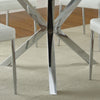 Modern 90cm Clear Glass Round Dining Table w/Chrome Cross Legs Kitchen Furniture