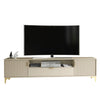 200cm TV Unit – Fluted Fronts, 2 Doors, Drawer, Gold Legs & Handles, Modern Luxe