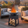 60cm Large Wood Burning Metal Fire Pit Grill 2 In 1 Fire Pit