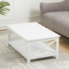 2 Tier White Wood Coffee End Table Modern Storage Shelf Living Room Home Office