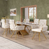 Dining Chair Velvet Padded Seat 360°Swivel Armchair Accent Chair with Metal Legs