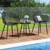 3 Pcs Metal Chair Set Indoor Outdoor Metal Furniture Set Bistro Set