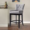 Fabric Counter Armchair Bar Stool Padded Seat Kitchen Footrest Cafe Black Legs