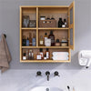 Bamboo Bathroom Cabinet Wall Over Toilet Storage w/ Mirror Door & Shelf