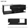 COFFEE TABLE WITH LED LIGHT, HIGH-GLOSS BLACK WITH DRAWER LIVING ROOM FURNITURE