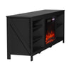 Modern Black TV Stand Media Unit Cabinet W/ Electric Fireplace 12Color LED Light