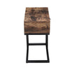 C-shaped End Table Sofa Side/Coffee/Snack Tables Frame Metal w/ Wood Drawer Top