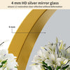 Gold Aluminum Frame Oval Vanity Mirror Wall Mounted Art Mirror for Bedroom Decor