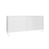 Chest of Drawers White with 6 Drawers Modern Style Bedroom Furniture Gold Legs