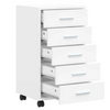 5 Drawers Mobile Filing Cabinet Printer Stand Home Office Rolling File Organizer