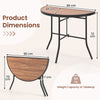 Portable Dining Table Semi Circle Catering Table-Brown