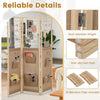 Folding Display Stand Boho Wooden Space Separator-Natural