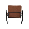Vintage Faux Tan Leather Armchair Accent Chair Soft Seat Industrial Metal Frame