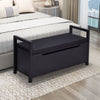 Wood Shoe Changing Bench 2 in 1 Entryway Shoe Storage Bench Flip-up Padded Seat