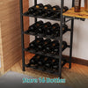 Smilesun 16 Bottles Wine Rack w/ Folding Table & Glass Holders 6-Tier Shelves