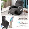Electric 8 Point Massage Fabric Riser & Recliner Chair Heated Sofa Armchair Grey