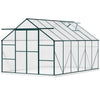 Polycarbonate Walk-in Garden Greenhouse w/ Double Sliding Door, Adjustable Vent