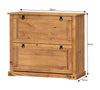 Corona Shoe Rack Chest 2 Shelf Cupboard Antique Wax Solid Wood Pine Wooden