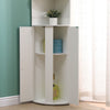 180cm Tall Corner Cabinet with 3-Tier Shelves & 2 Doors Storage Living Room Slim