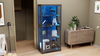 71" Display Cabinet with Glass Doors, Modern Curio Cabinet with 3 Color Lights