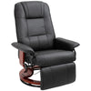 PU Leather Recliner Chair Armchair Lounge Sofa Chair With Footrest & Wooden Base
