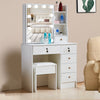 Hollywood White Makeup Dressing Table Stool Set Dresser Desk Mirror 10 LED Bulbs